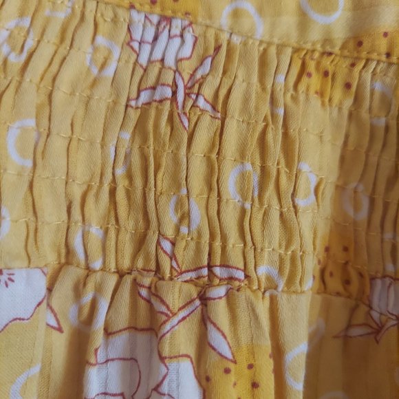 Lux Floral Boho mustard yellow skirt Size 7 NWOT - Picture 6 of 7